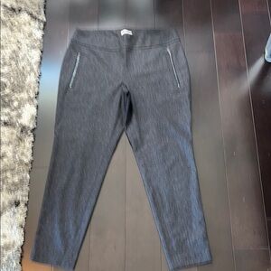 CALVIN KLEIN Zipper Detail Textured Stretch Pullover Ankle Pants Sizes Large.